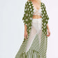 Stripe Print Kimono: Women's Long Sleeve Beach Cover Up