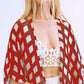 Stripe Print Kimono: Women's Long Sleeve Beach Cover Up