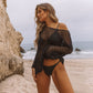 Women's Sexy Off-Shoulder Crochet Bikini Cover Up