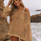Women's Sexy Off-Shoulder Crochet Bikini Cover Up