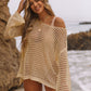 Women's Sexy Off-Shoulder Crochet Bikini Cover Up