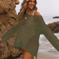 Women's Sexy Off-Shoulder Crochet Bikini Cover Up