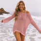 Women's Sexy Off-Shoulder Crochet Bikini Cover Up