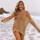 Women's Sexy Off-Shoulder Crochet Bikini Cover Up