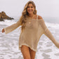 Women's Sexy Off-Shoulder Crochet Bikini Cover Up