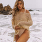 Women's Sexy Off-Shoulder Crochet Bikini Cover Up