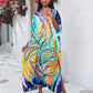 Print Long Kaftan Dress - Women's Beach Loungewear