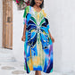 Print Long Kaftan Dress - Women's Beach Loungewear