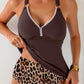 Cyenaly Women's 2 Piece Tankini Swimsuit Tummy Control Bathing Suit with O-Ring Strap and Flowy Top