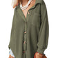 Cyenaly Relaxed Fit Waffle Texture Blouse for Women, V-Neck Button Up Shirts, Versatile Loungewear Tops with Boyfriend Style
