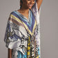V-Neck Floral Beach Kaftan Dress: Swimsuit Cover Up