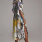 V-Neck Floral Beach Kaftan Dress: Swimsuit Cover Up