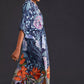 V-Neck Floral Beach Kaftan Dress: Swimsuit Cover Up