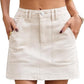 Eddoyee Women's High Waisted Mini Skirt, Stretch Summer Casual Skirt with Pockets