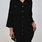 Swiss Dot Long Sleeve Beach Shirt Dress: Women's Cover Up