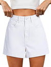 Eddoyee Women's High Waisted Distressed Ripped Bermuda Jean Shorts, Stretchy Roll Up Denim Shorts with Pockets