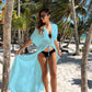 Short Sleeve Lace-Up Kimono Cardigans Women's Beach Cover Up