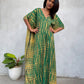 Plus Size Stripe Print V-Neck Beach Kaftan Cover-Up