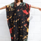 Plus Size Stripe Print V-Neck Beach Kaftan Cover-Up