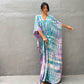 Plus Size Stripe Print V-Neck Beach Kaftan Cover-Up