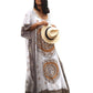 Print Plus Size V-Neck Kaftan Swimsuit Cover Up for Women