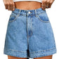 Eddoyee Women's High Waisted Distressed Ripped Bermuda Jean Shorts, Stretchy Roll Up Denim Shorts with Pockets