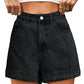 Eddoyee Women's High Waisted Distressed Ripped Bermuda Jean Shorts, Stretchy Roll Up Denim Shorts with Pockets