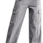 Eddoyee Women's High Waisted Wide Leg Cargo Jeans, Stretch Baggy Drawstring Ankle Pants with 6 Pockets