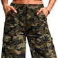 Eddoyee Women's High Waisted Bermuda Cargo Shorts, Stretch Wide Leg Relaxed Fit Knee Length Casual Pants