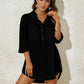Women's Short Sleeve Button Beach Cover-Up