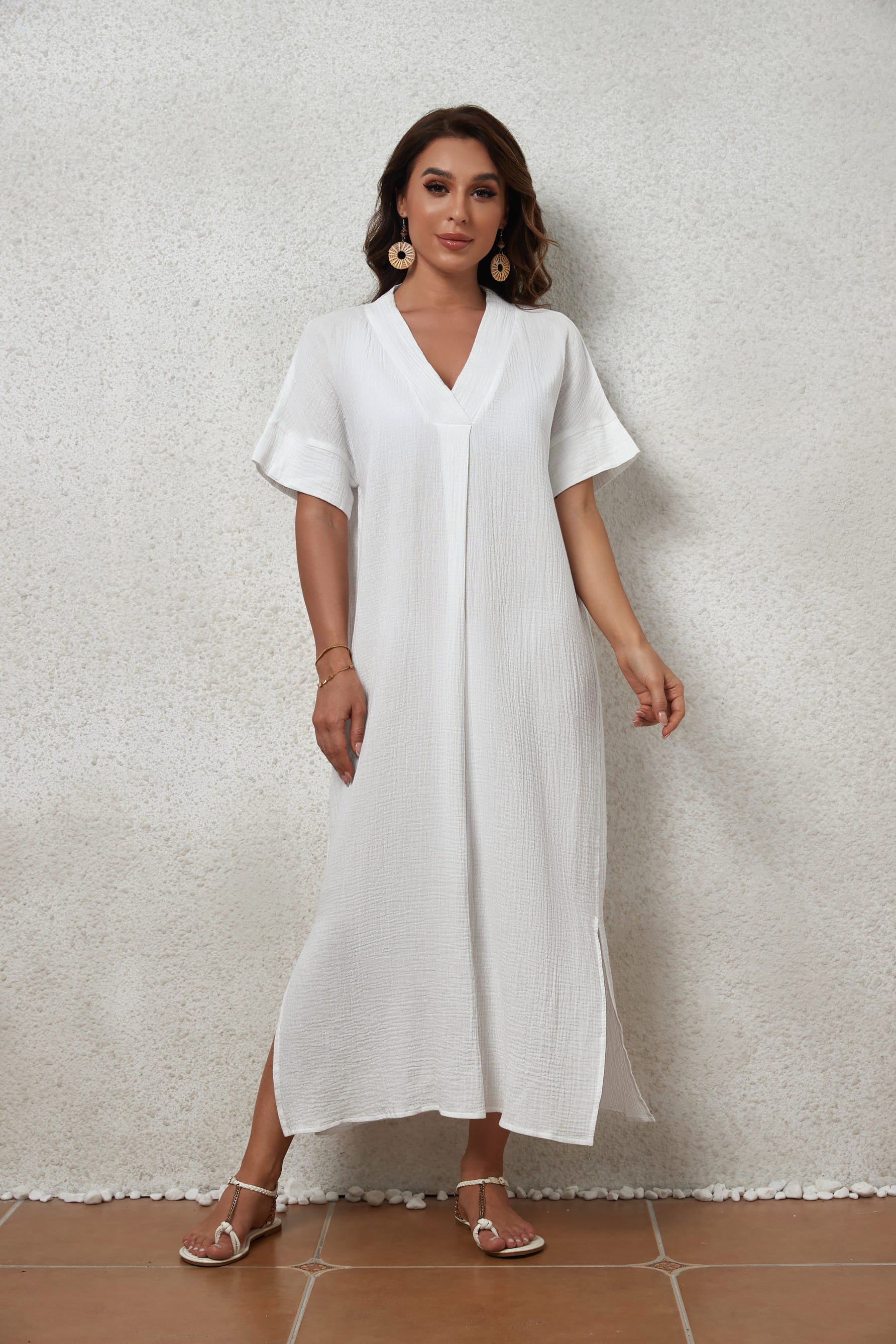 white beach kaftan dress Beach Kaftan Dress for Women