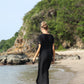 Embroidered V-Neck Swimsuit Cover Up Short Sleeve Beach Kaftan