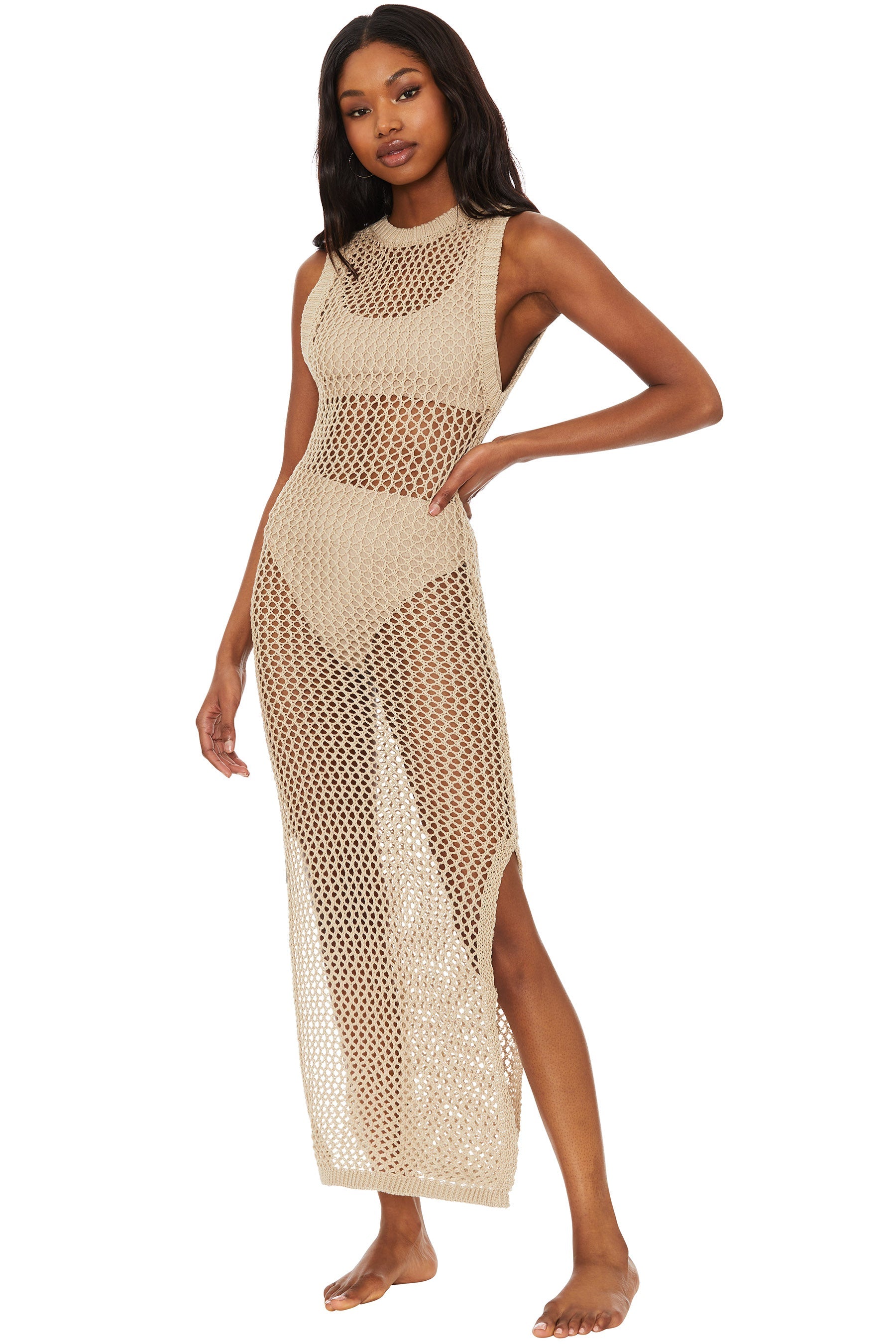 Sleeveless swimsuit cover up outlet