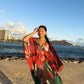 Plus Size Floral Print Kaftan Swimwear Cover-Up with Side Split