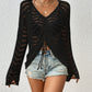 Long Sleeve Sexy Beach Bikini Crochet Cover Up