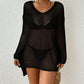 Long Sleeve Crochet Beach Dress for Women - Sexy Swim Cover-Up