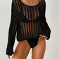 Long Sleeve Crochet Mesh Women's Cover Up Tunic