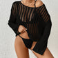 Long Sleeve Crochet Mesh Women's Cover Up Tunic