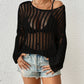 Long Sleeve Crochet Mesh Women's Cover Up Tunic
