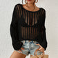Long Sleeve Crochet Mesh Women's Cover Up Tunic