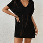 Women's Short Sleeve Crochet Swimsuit Cover Up
