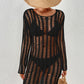 Long Sleeve Crochet Swimwear Cover Up - Sexy Beach Dress