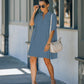 Women's Navy Button-Down Beach Cover-Up