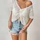 Short Sleeve Crochet Swim Cover Up for Women