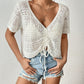 Short Sleeve Crochet Swim Cover Up for Women