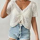 Short Sleeve Crochet Swim Cover Up for Women