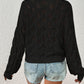 Long Sleeve Crochet Swim Cover Up for Women with Hollow Out Mesh Top
