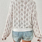 Long Sleeve Crochet Swim Cover Up for Women with Hollow Out Mesh Top