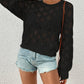 Long Sleeve Crochet Swim Cover Up for Women with Hollow Out Mesh Top