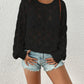 Long Sleeve Crochet Swim Cover Up for Women with Hollow Out Mesh Top